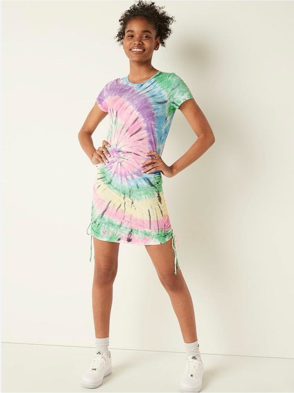 PINK Victoria's Secret Tie-Dye Tee in Blue, Green, Purple, Pink